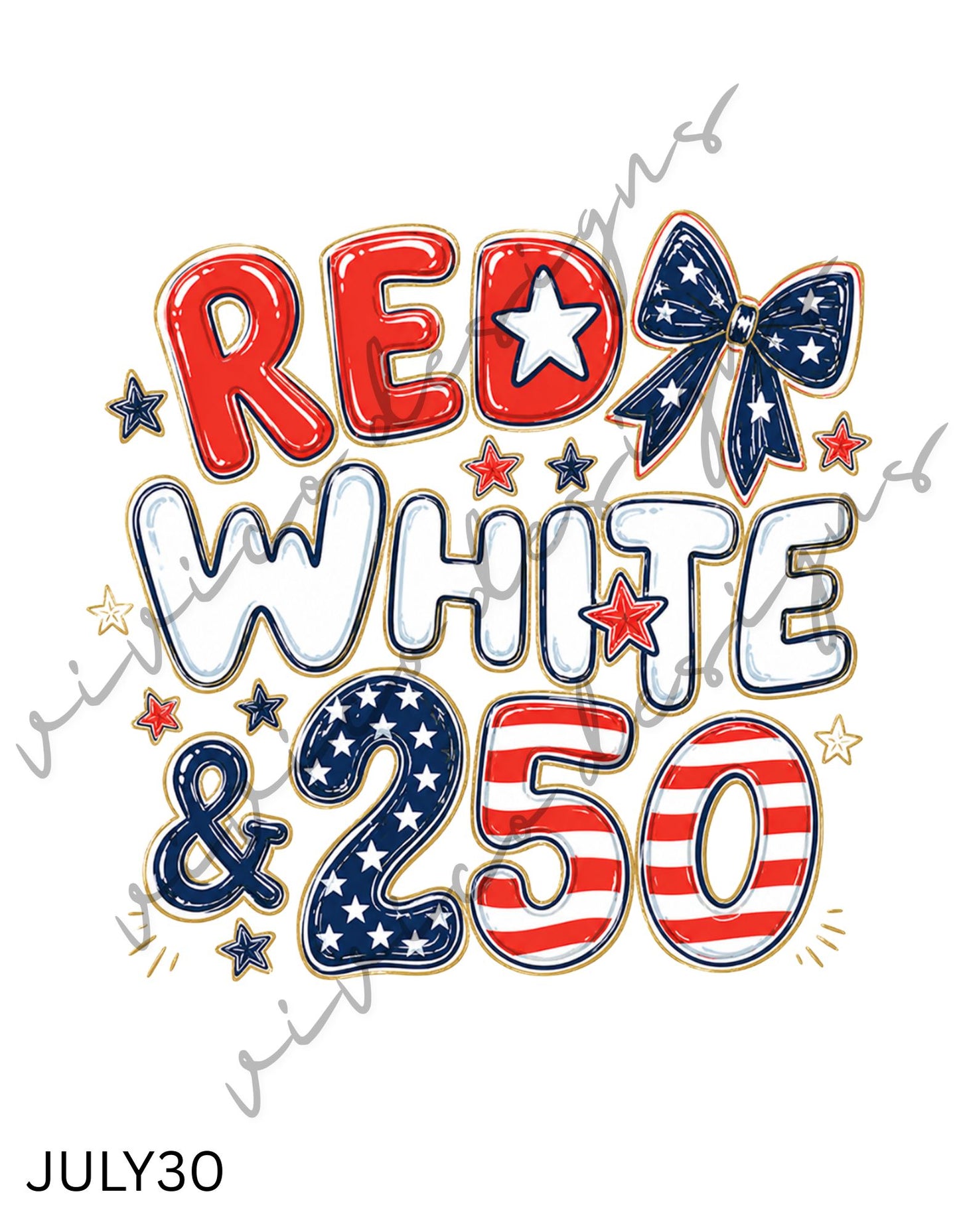 Red White & 250 Patriotic Bow