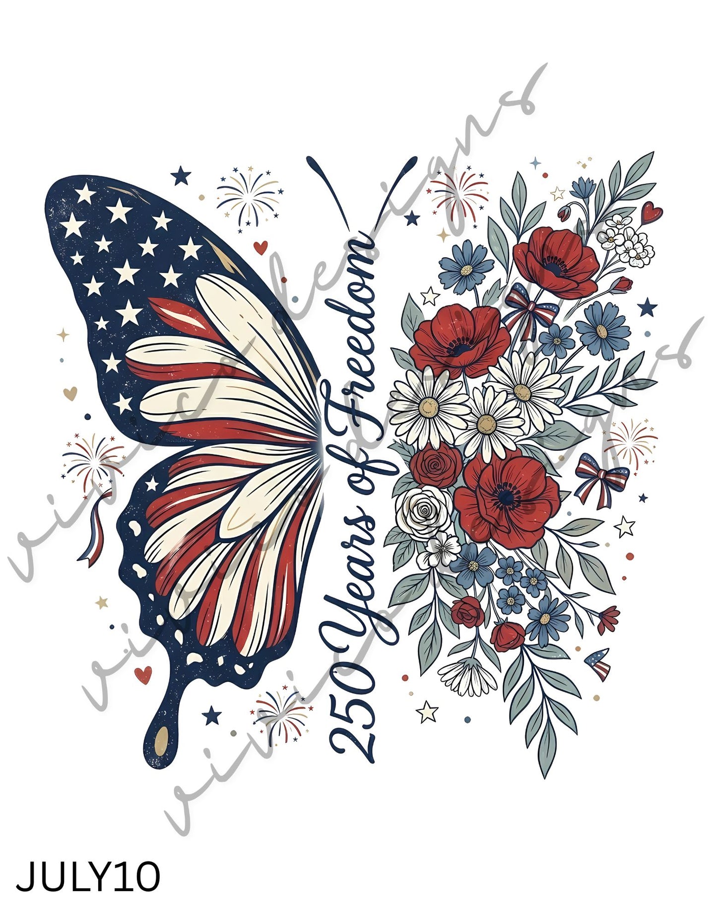 250 Years of Freedom Butterfly Floral
