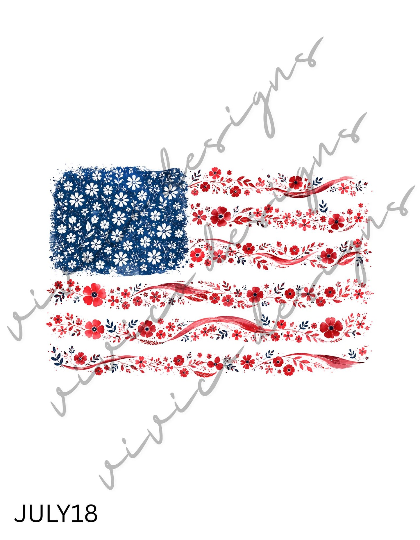 Floral American Flag