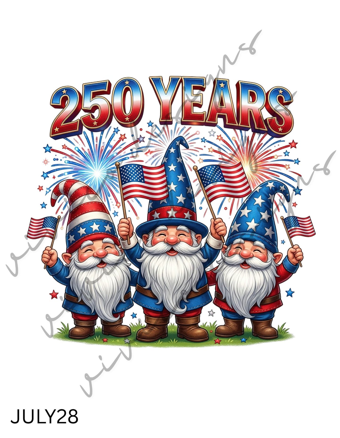 250 Years Patriotic Gnomes Fourth of July