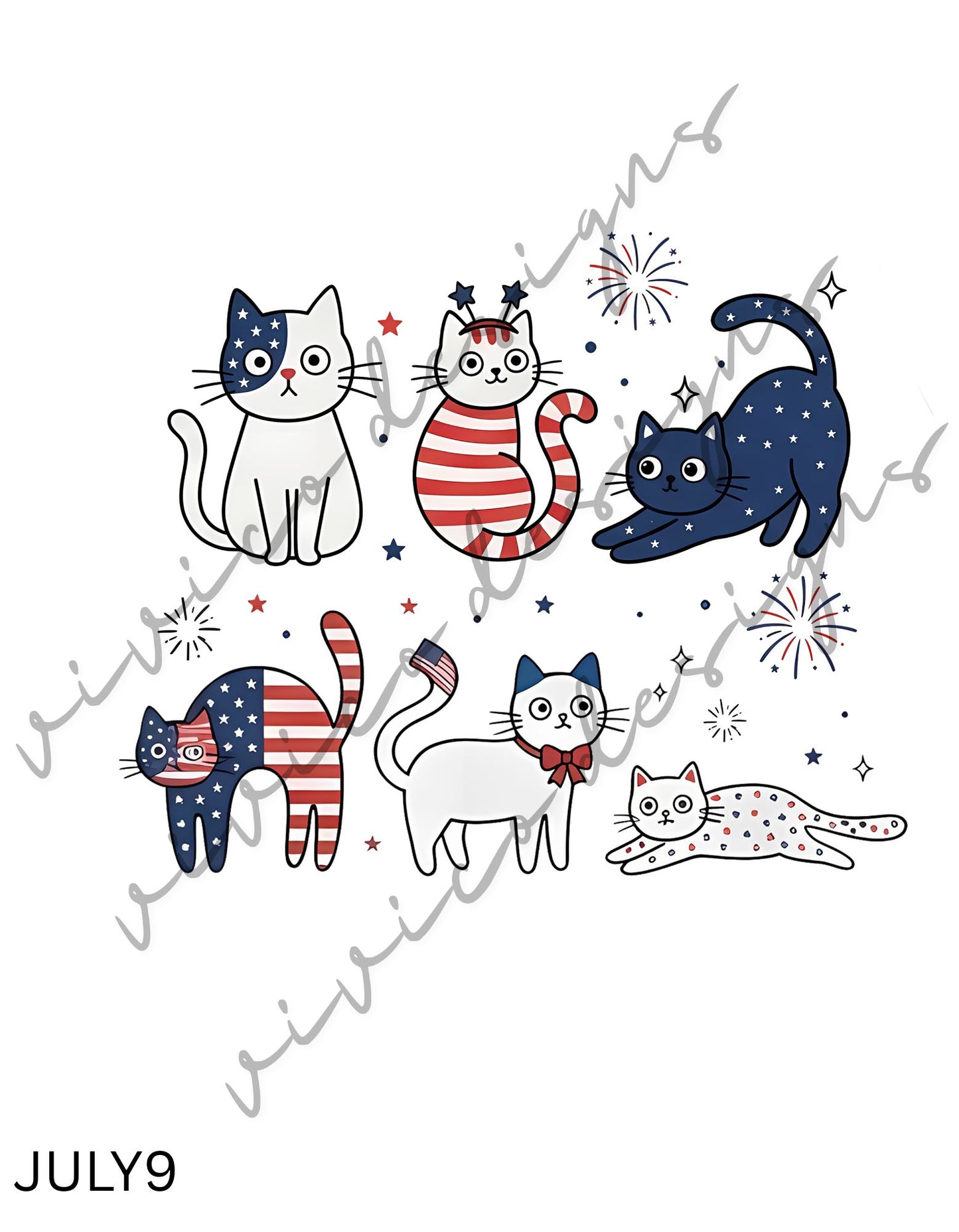 Patriotic Cats 4th of July