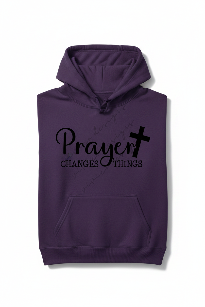 Purple Hoodie - Prayer Changes Things