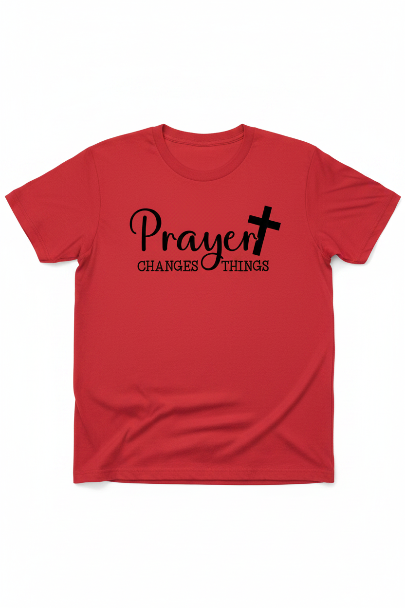 Red T-Shirt - Prayer Changes Things